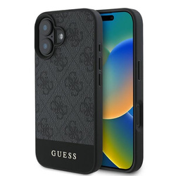 Guess 4G Bottom Stripe - Etui iPhone 16 Plus (szary) (GUHCP16MG4GLGR)