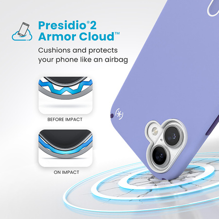 Speck Presidio2 Pro ClickLock & MagSafe - Etui iPhone 16 Plus (Future Lavender / Cassis Purple / White) (150712-3251)