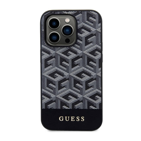 Guess GCube Stripes MagSafe - Etui iPhone 14 Pro Max (Czarny) (GUHMP14XHGCFSEK)