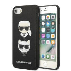 Karl Lagerfeld Saffiano Karl & Choupette Heads - Etui iPhone SE 2022 / SE 2020 / 8 / 7 (czarny) (KLHCI8SAKICKCBK)