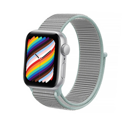 Crong Nylon - Pasek sportowy do Apple Watch 38/40/41/42 mm (Pastel Grey) (CRG-40NLB-PGR)