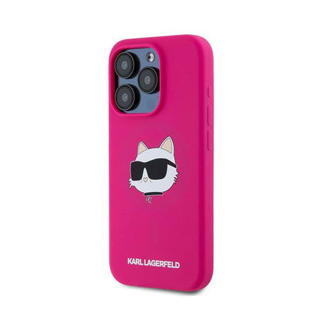 Karl Lagerfeld Silicone Choupette Head MagSafe - Etui iPhone 15 Pro (różowy) (KLHMP15LSCHPPLF)