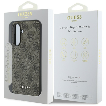 Guess 4G Charms Collection - Etui do Samsung Galaxy A56 5G (brązowy) (GUHCSA56GF4GBR)