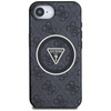 Guess IML Metal Glitter 4G Circle Triangle MagSafe - Etui do iPhone 16e (czarny) (GUHMPSE4HG4PRTGK)