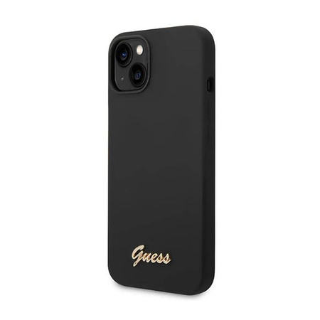 Guess Silicone Vintage - Etui iPhone 14 Plus (czarny) (GUHCP14MSLSMK)