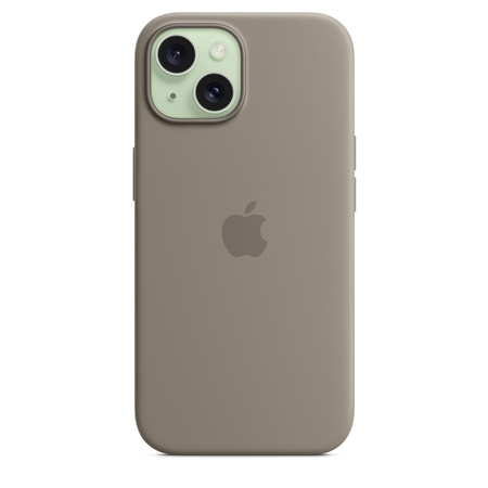 Apple Silicone Case - Silikonowe etui z MagSafe do iPhone 15 (popielaty brąz) (MXPG3ZM/A)