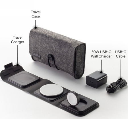 Mophie travel charger - ładowarka bezprzewodowa z MagSafe - czarna (401311507)