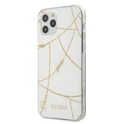 Guess Gold Chain - Etui iPhone 12 Pro Max (biały) (GUHCP12LPCUCHWH)