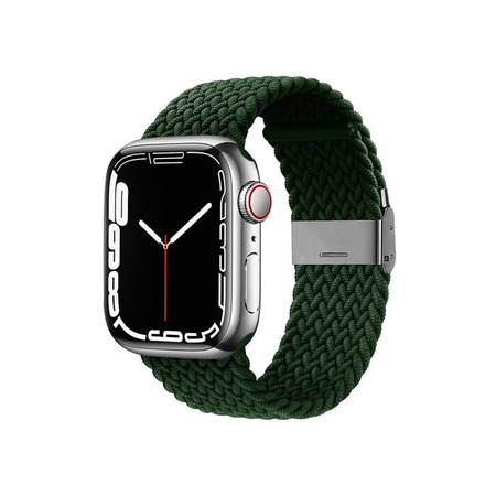 Crong Wave Band – Pleciony pasek do Apple Watch 44/45/46/49 mm (zielony) (CRG-44WAV-GRN)