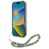 Guess IML Flowers Allover Electro With Pearl Strap MagSafe - Etui iPhone 16 Plus (zielony) (GUHMP16MHCPOFPA)