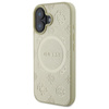 Guess Saffiano Peony Classic Logo MagSafe - Etui iPhone 16 (złoty) (GUHMP16SPSAPSMED)