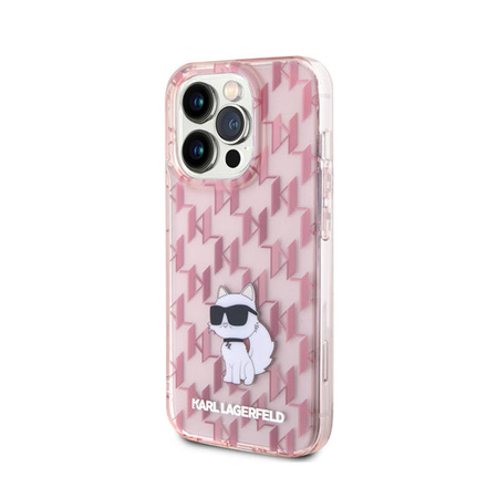 Karl Lagerfeld Monogram Choupette - Etui iPhone 15 Pro Max (różowy) (KLHCP15XHNCMKLP)