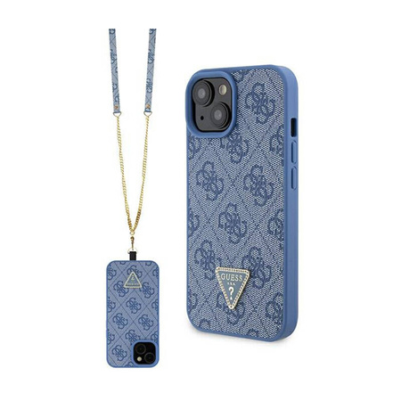 Guess Crossbody 4G Metal Logo - Etui iPhone 15 (niebieski) (GUHCP15SP4TDSCPB)