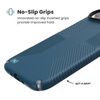 Speck Presidio2 Grip MagSafe - Etui iPhone Air (Deep Sea / Silver Metallic / Spell Blue) (150967-3261)