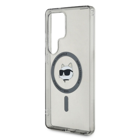 Karl Lagerfeld Button Choupette Head Printed Logo MagSafe - Etui Samsung Galaxy S25 Ultra (czarny) (KLHMS25LHLSCHK)