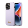 Guess Silicone Vintage - Etui iPhone 14 Pro (fioletowy) (GUHCP14LSLSMU)
