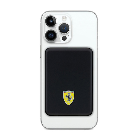 Ferrari Metal Logo MagSafe - Power Bank indukcyjny 5000 mAh 15W MagSafe (Czarny) (FEPB5MNCAK)