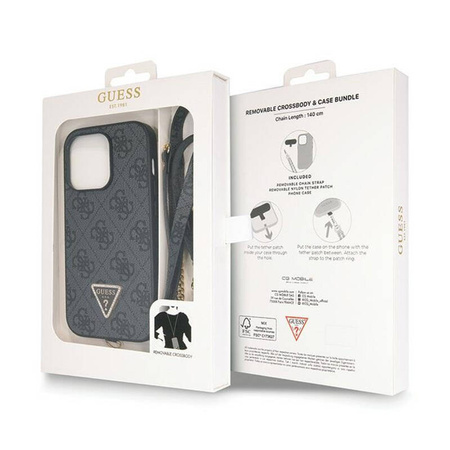 Guess Crossbody 4G Metal Logo - Etui iPhone 14 Pro (czarny) (GUHCP14LP4TDSCPK)