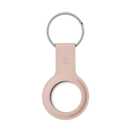 Crong Silicone Case with Key Ring – Etui ochronne brelok do Apple AirTag (piaskowy róż) (CRG-ATS-PNK)