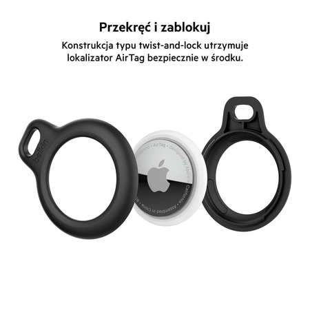 Belkin Etui na AirTag z kółkiem do kluczy, 4 szt., czarne (MSC001BTBK)