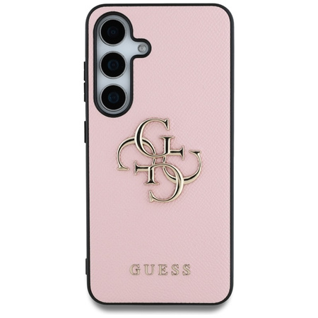 Guess Grained Big 4G Logo Small Classic Logo - Etui do Samsung Galaxy S25 (różowy) (GUHCS25SPGT4MBP)