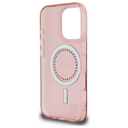 Guess IML Rhinestones MagSafe - Etui iPhone 16 Pro Max (różowy) (GUHMP16XPFTDTEP)