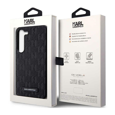 Karl Lagerfeld Saffiano Monogram Metal Logo - Etui Samsung Galaxy S23 (czarny) (KLHCS23SSAKLHPK)