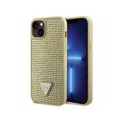 Guess Rhinestone Triangle - Etui iPhone 14 Plus (złoty) (GUHCP14MHDGTPD)