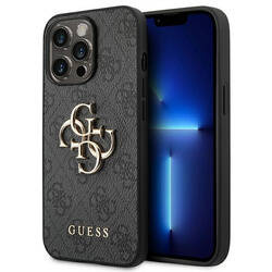 Guess 4G Big Metal Logo - Etui iPhone 14 Pro (szary) (GUHCP14L4GMGGR)