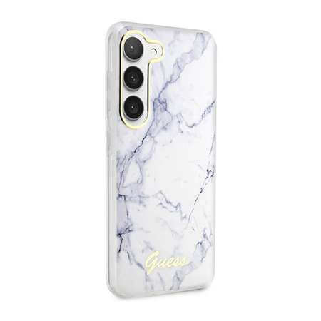 Guess Marble Collection - Etui Samsung Galaxy S23+ (biały) (GUHCS23MPCUMAH)