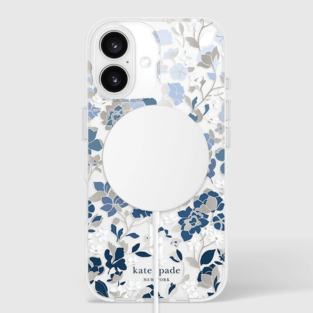 Kate Spade New York Protective Gems MagSafe - Etui iPhone 16 (Flowerbed Blue) (KS054338)