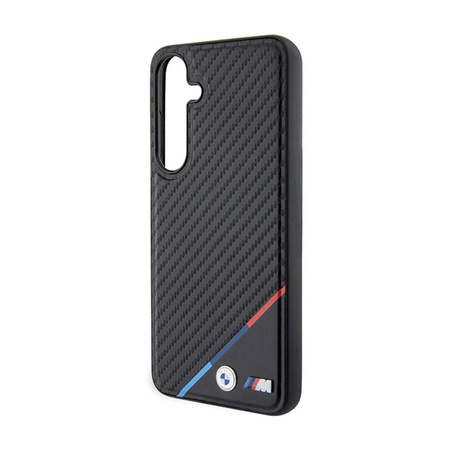 BMW Carbon Tricolor Line MagSafe - Etui Samsung Galaxy S24 (czarny) (BMHMS24S23PUDTK)