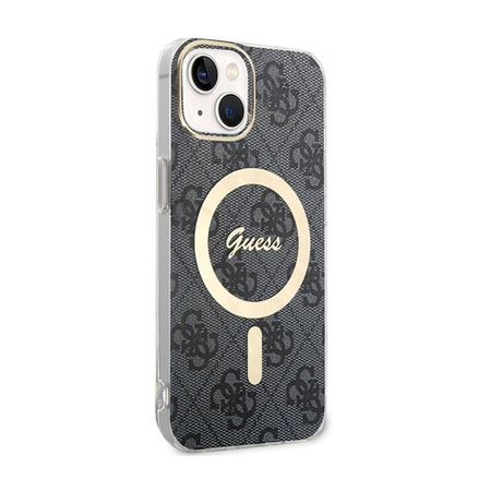 Guess 4G MagSafe - Etui iPhone 15 (czarny) (GUHMP15SH4STK)