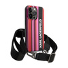 Karl Lagerfeld Color Stripes Strap - Etui iPhone 14 Pro (różowy) (KLHCP14LSTSTP)