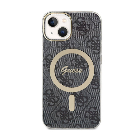 Guess 4G MagSafe - Etui iPhone 15 (czarny) (GUHMP15SH4STK)