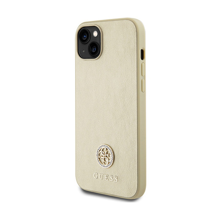 Guess 4G Strass Metal Logo - Etui iPhone 15 Plus (złoty) (GUHCP15MPS4DGPD)