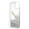 Guess Glitter Vintage Script - Etui iPhone 12 Pro Max (srebrny) (GUHCP12LGLVSSI)