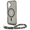 Guess IML Glitter With Pearl Strap MagSafe - Etui iPhone 16 (czarny) (GUHMP16SHGCRELSK)