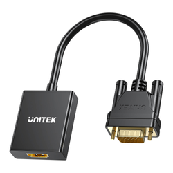 Unitek Adapter VGA na HDMI FullHD czarny 15cm (V1112ABK01)
