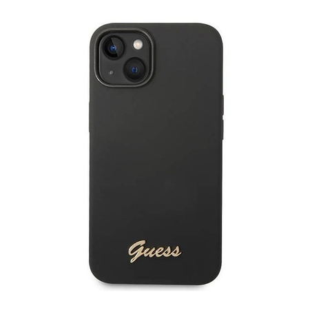 Guess Silicone Vintage - Etui iPhone 14 Plus (czarny) (GUHCP14MSLSMK)