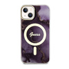 Guess Golden Marble MagSafe - Etui iPhone 14 (Purpurowy) (GUHMP14SHTMRSU)