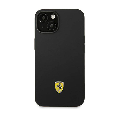 Ferrari Silicone Metal Logo - Etui iPhone 14 (czarny) (FEHCP14SSIBBK)