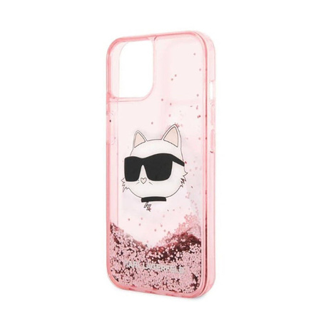 Karl Lagerfeld Liquid Glitter NFT Choupette Head - Etui iPhone 14 Plus (różowy) (KLHCP14MLNCHCP)
