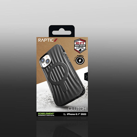 X-Doria Raptic Clutch MagSafe - Biodegradowalne etui iPhone 14 (Drop-Tested 3m) (Black) (493215)