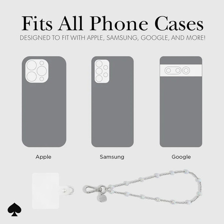 Kate Spade New York Universal Phone Charm Wristlet - Uniwersalna smyczka do telefonu (Dazzle Chain Silver) (KS053460-05)