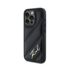 Karl Lagerfeld Diagonal Quilted Script - Etui iPhone 15 Pro Max (czarny) (KLHCP15XPQDSMGK)