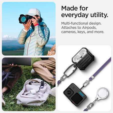 Spigen Universal Strap Set Crossbody & Wrist - Pasek do telefonu na ramię + na nadgarstek (Deep Purple) (AFA08363)