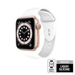 Crong Liquid - Pasek do Apple Watch 38/40/41/42 mm (biały) (CRG-40LQB-WHI)