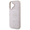 Guess Saffiano Peony Classic Logo MagSafe - Etui iPhone 16 (różowy) (GUHMP16SPSAPSMEP)