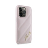 Karl Lagerfeld Diagonal Quilted Script - Etui iPhone 14 Pro Max (różowy) (KLHCP14XPQDSMGP)